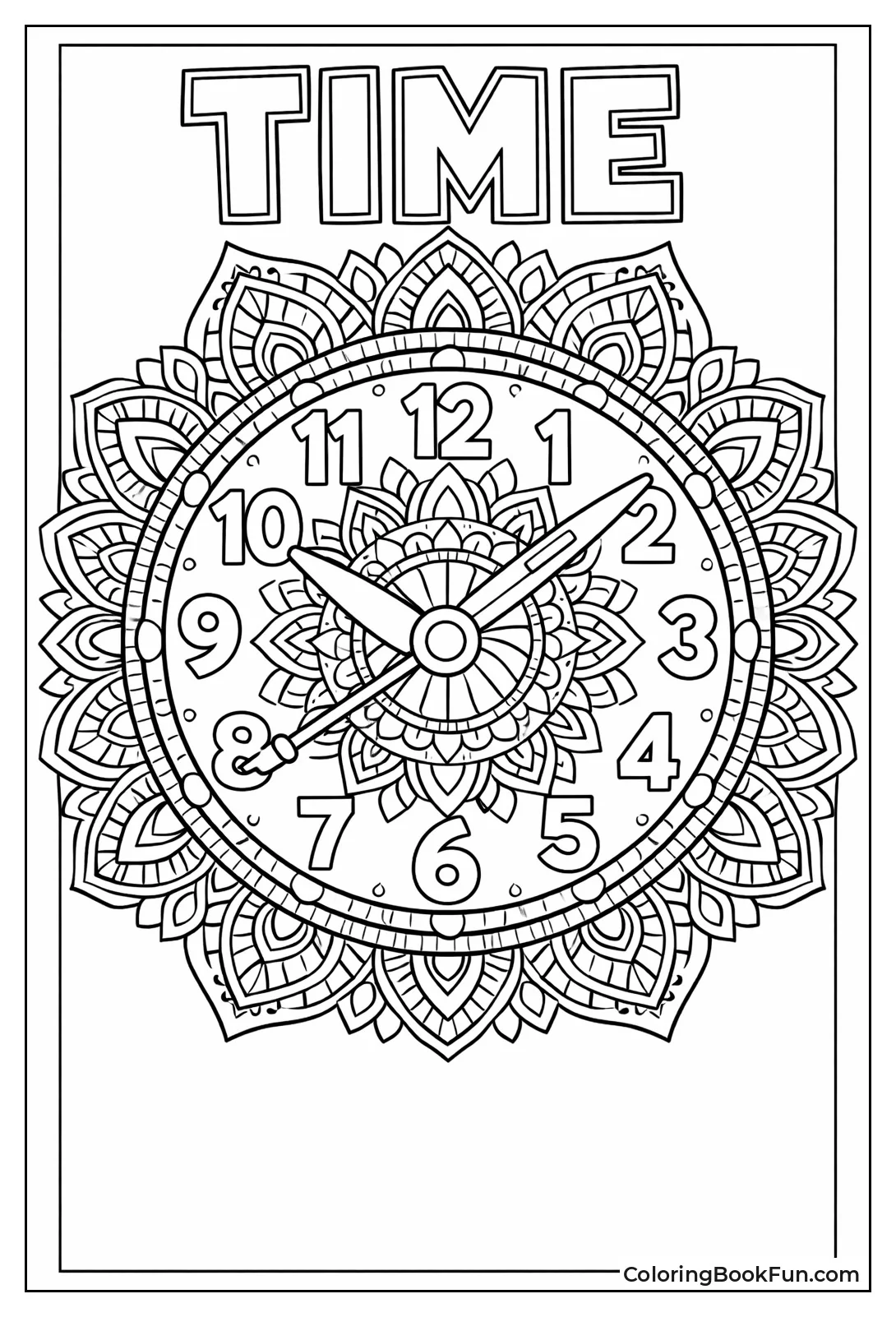Mandala Pattern Clock Face