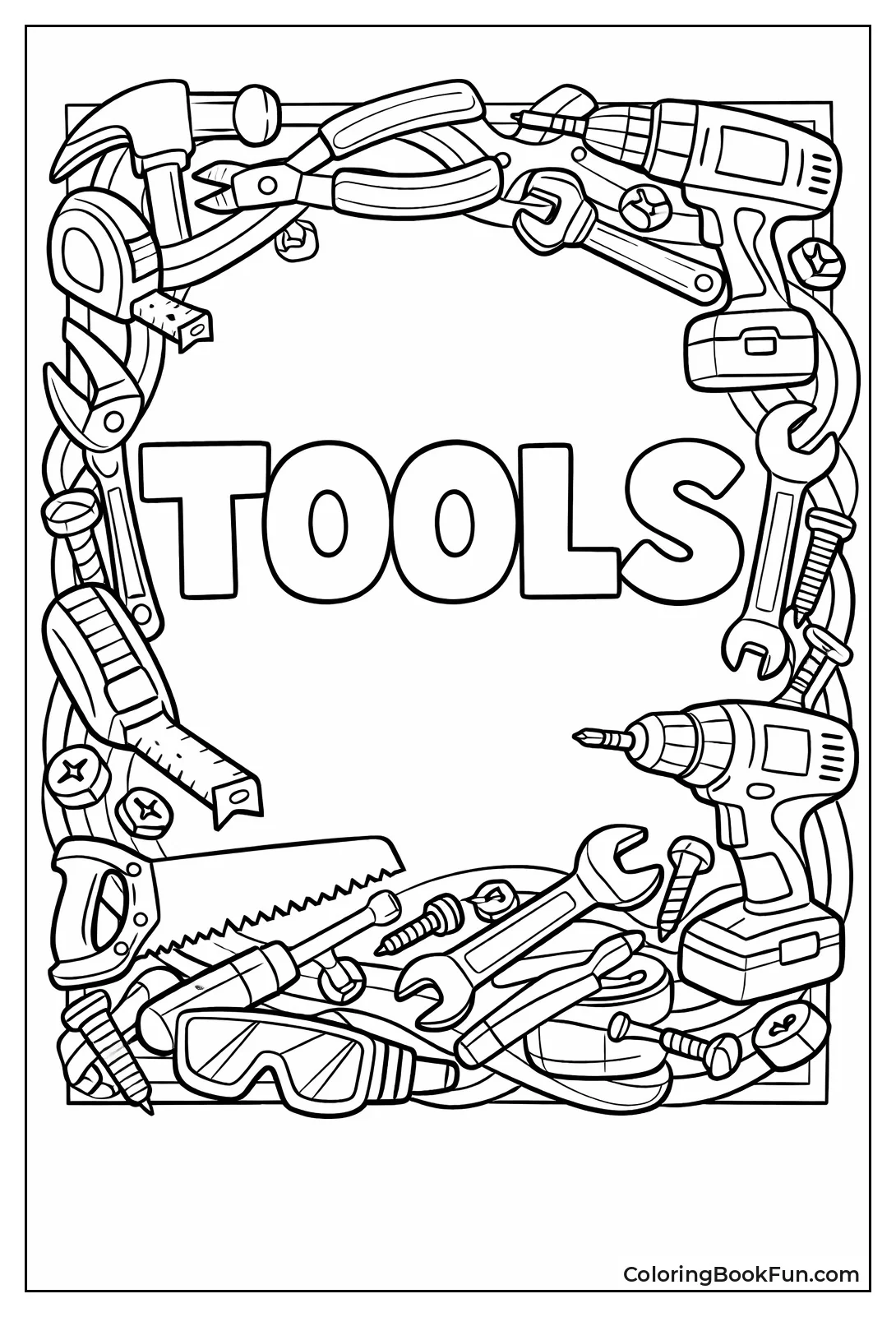 Decorative Intertwined Tools Border