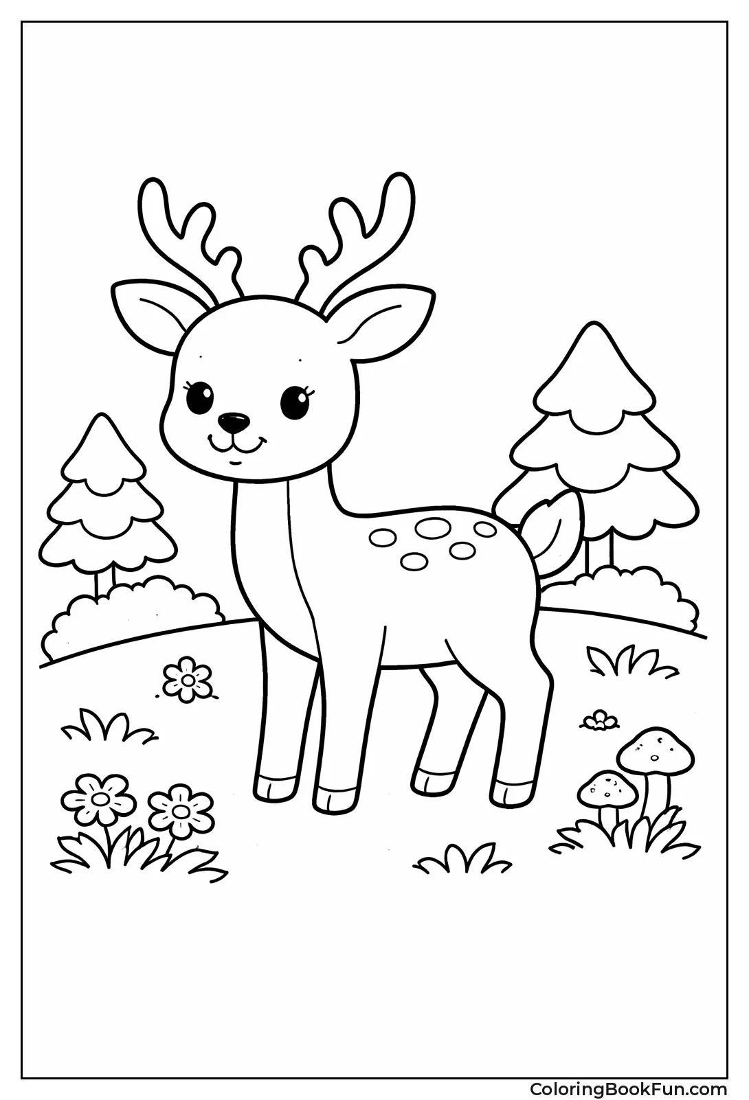 Simple Standing Deer Shape