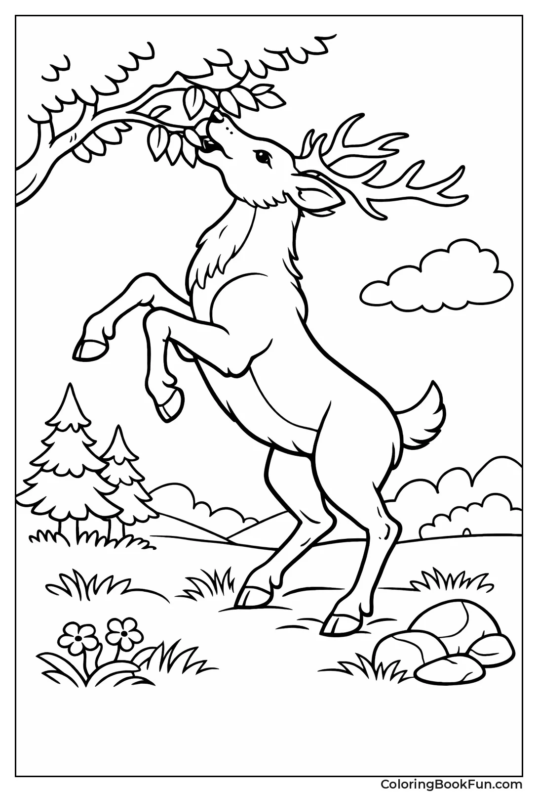 Deer Nibbles Tree Leaves