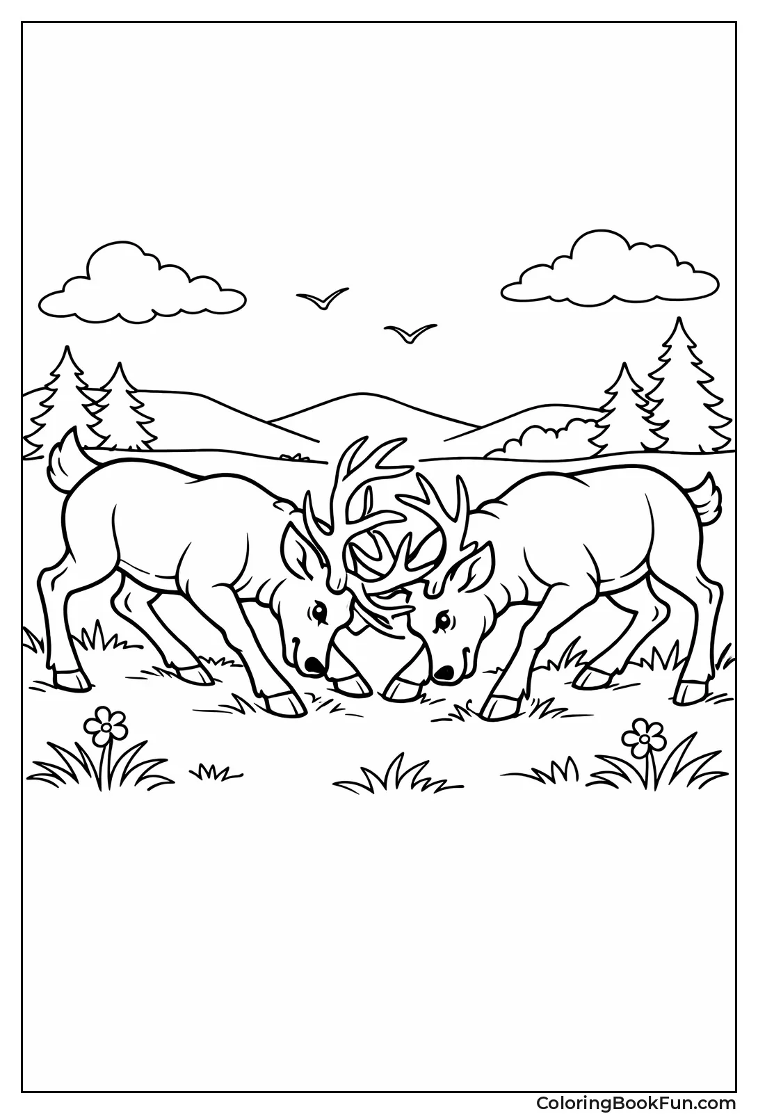 Bucks Clash in Meadow