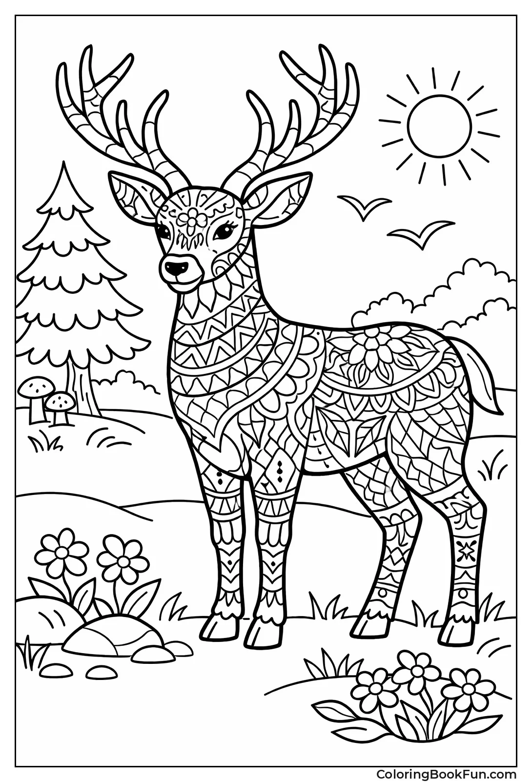 Deer with Geometric Patterns