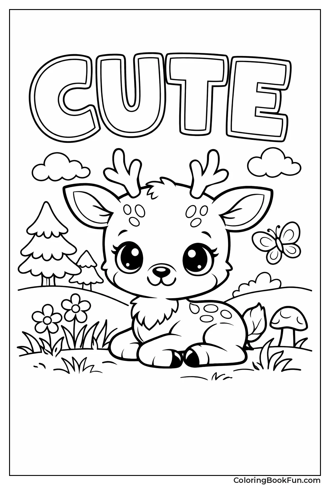 Kawaii Big-Eyed Fawn