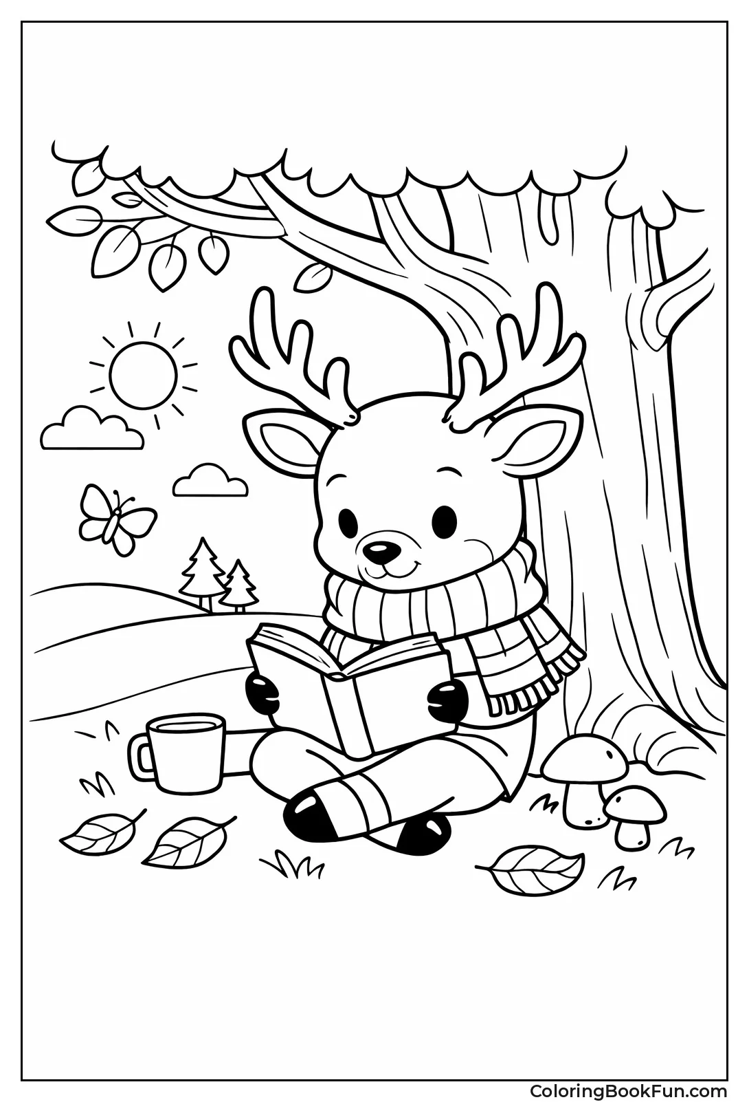 Deer Reads under Tree