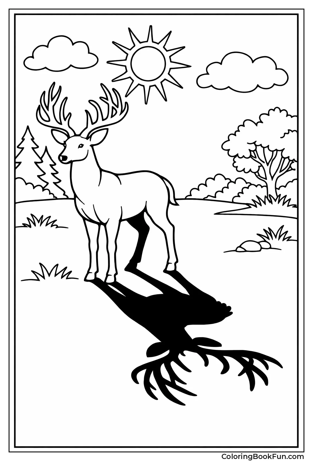 Buck Shadow with Antlers