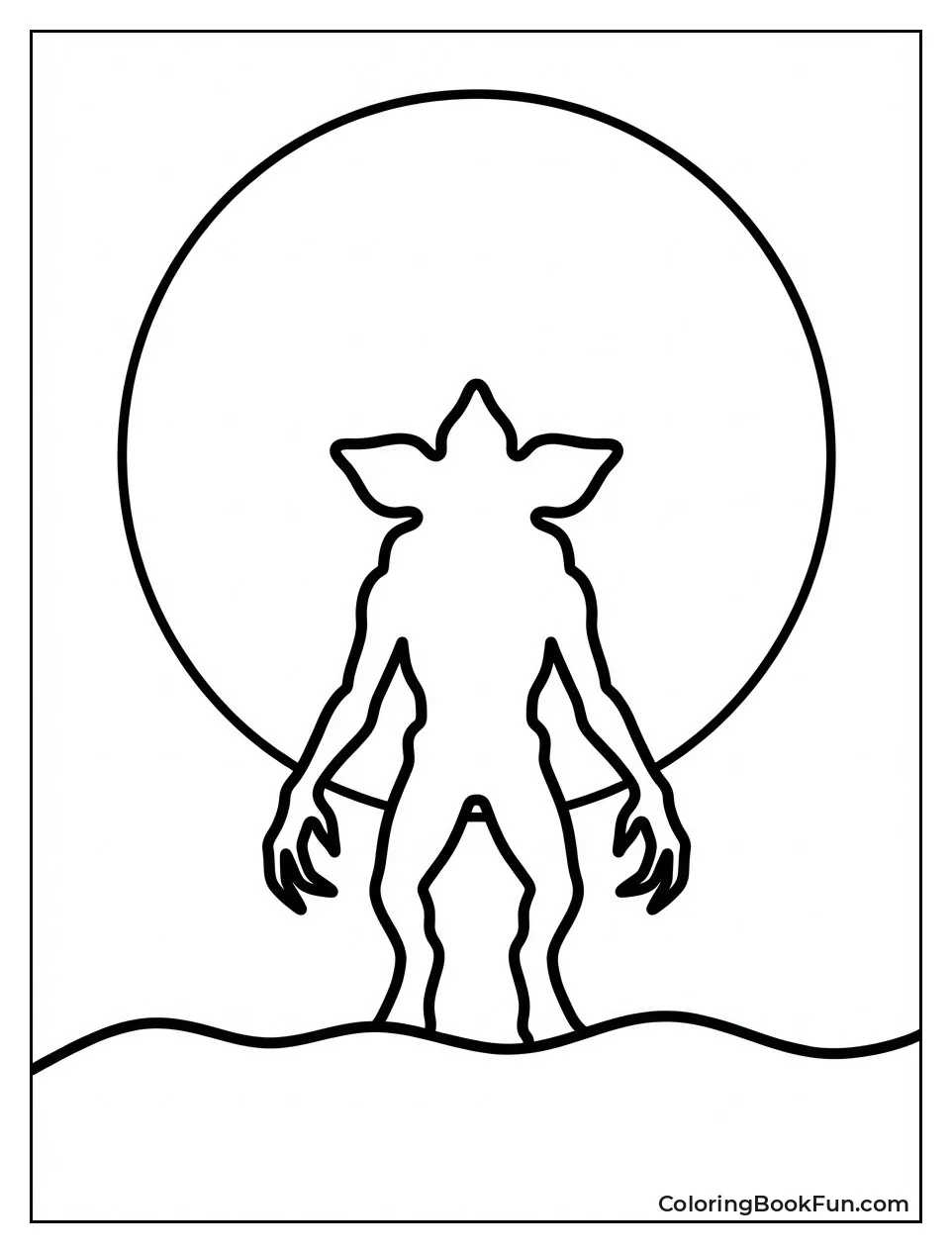 Demogorgon Silhouette against Moon