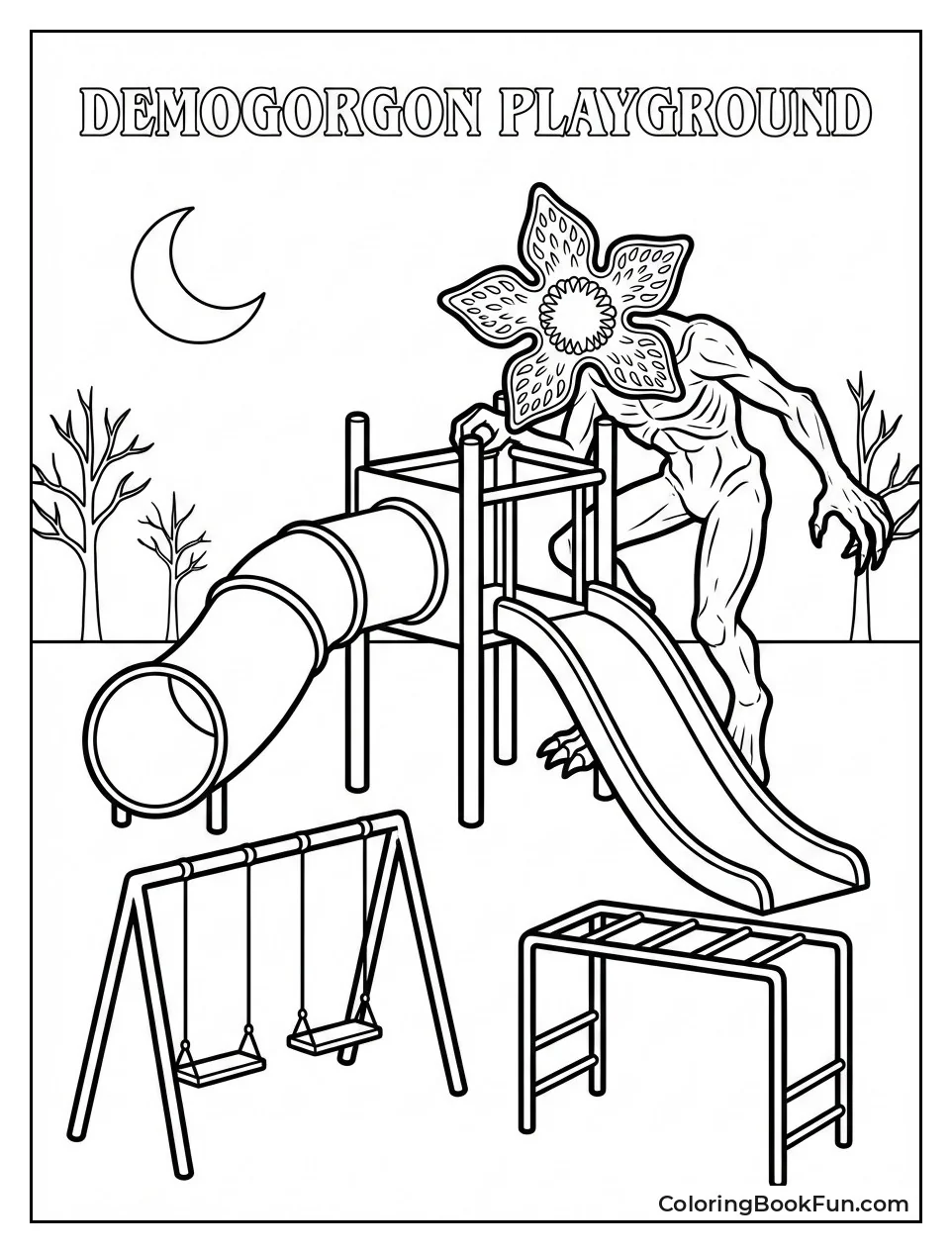 Demogorgon Climbs Jungle Gym