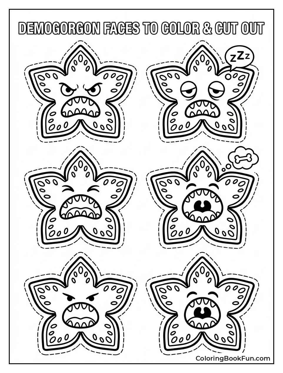 Cute Demogorgon Faces Sticker Sheet