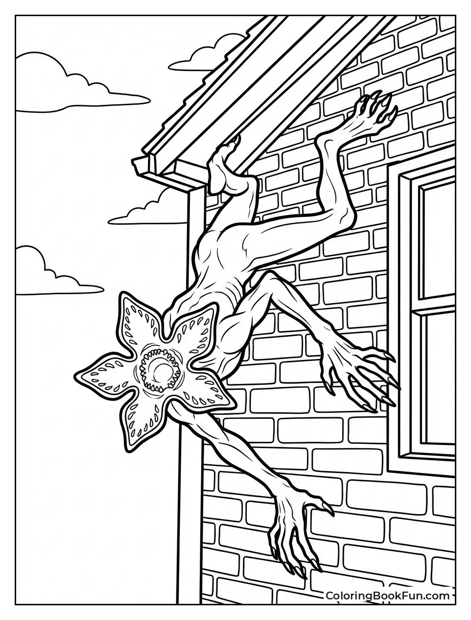Demogorgon Climbs House Wall