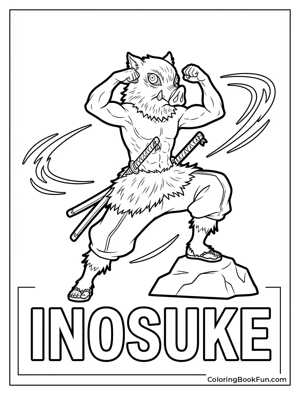 Inosuke Flexes in Boar Mask