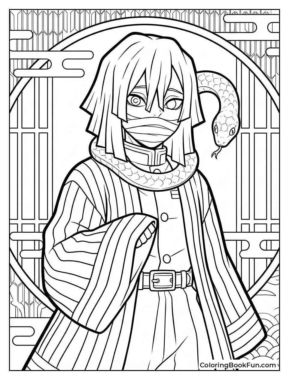 Obanai with Snake Kaburamaru