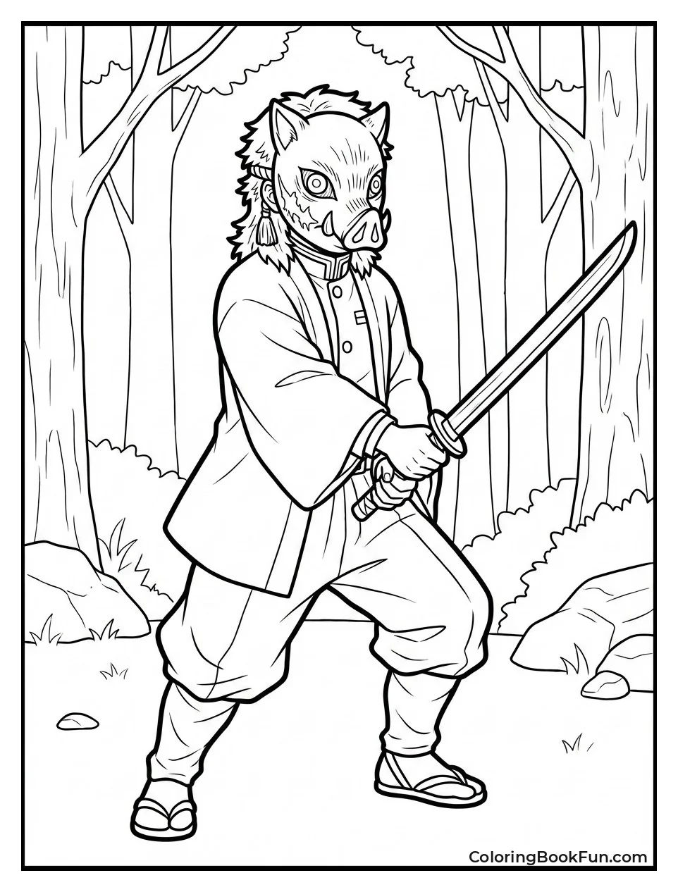 Sabito Wears Boar Mask