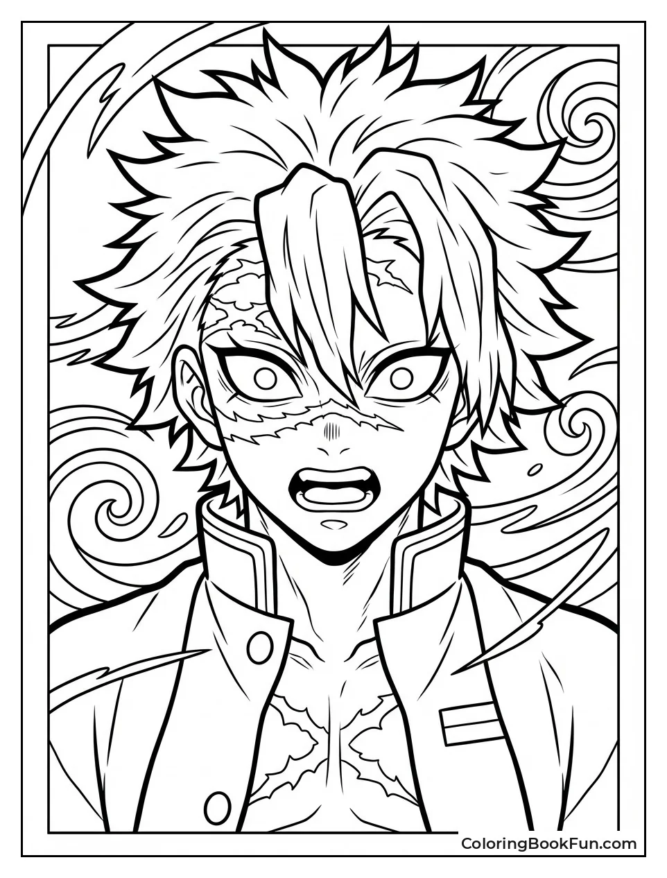 Sanemi Shows Scars Fiercely