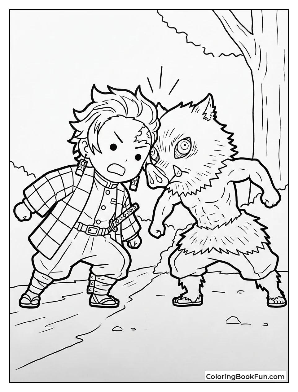 Tanjiro Headbutts Inosuke