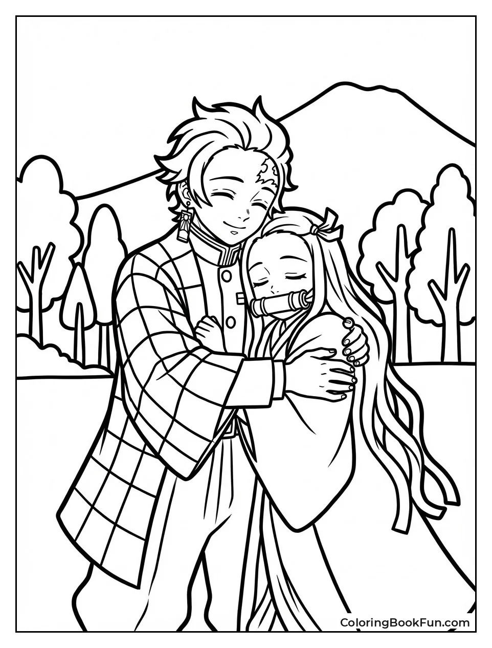 Tanjiro Hugs Nezuko Gently