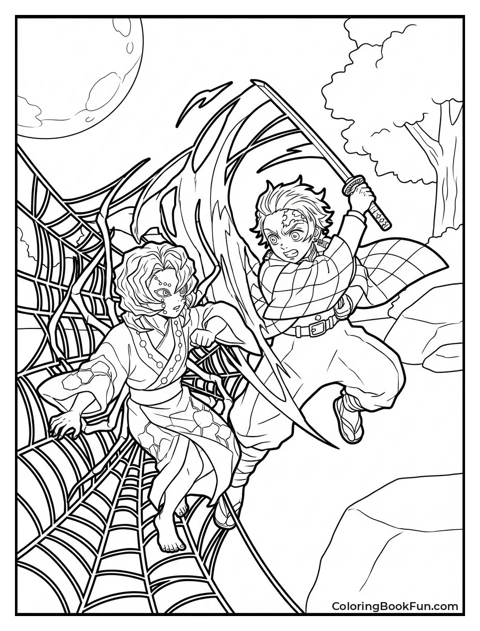 Tanjiro Fights Spider Demon Rui