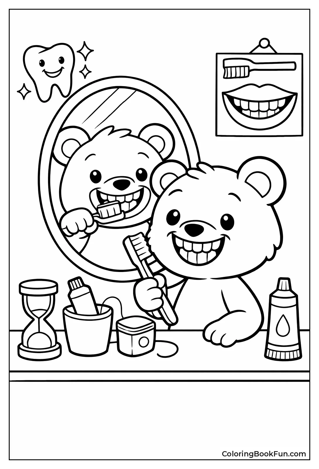 Bear Brushes at Mirror