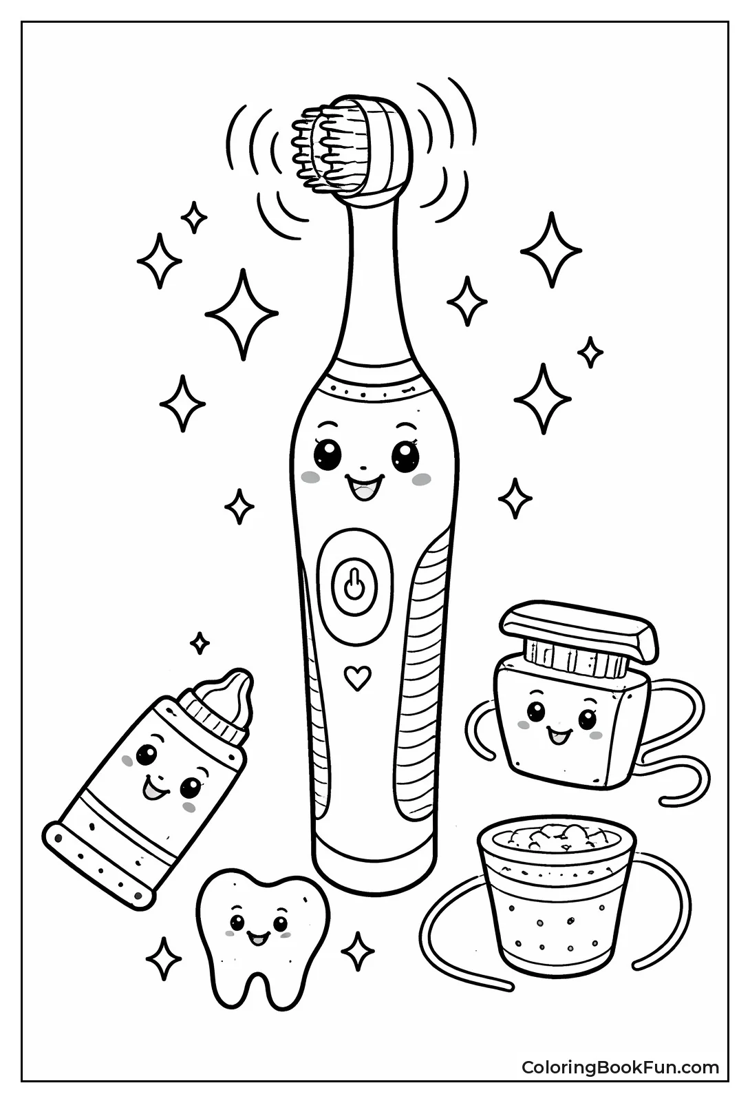 Smiling Electric Toothbrush Sparkles