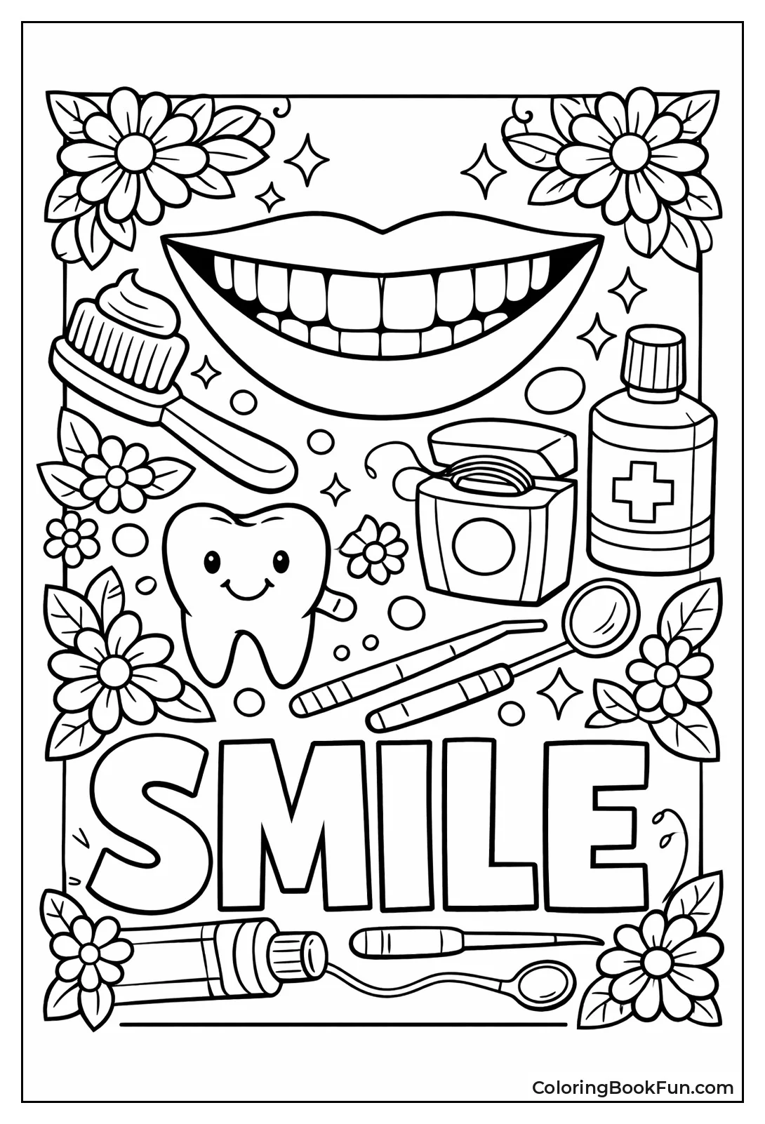 Flowers Frame Sparkling Smile