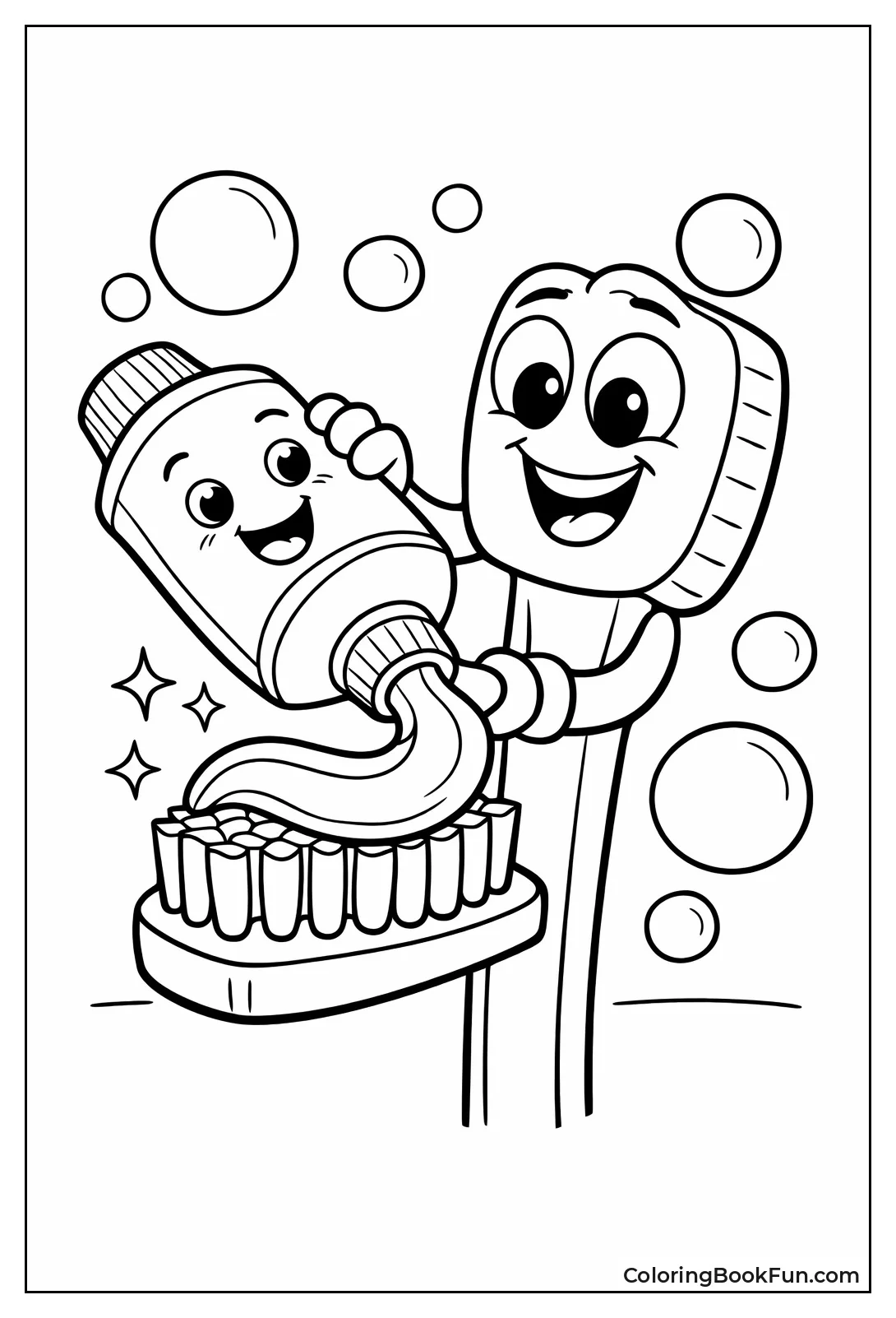 Toothbrush Squeezes on Paste