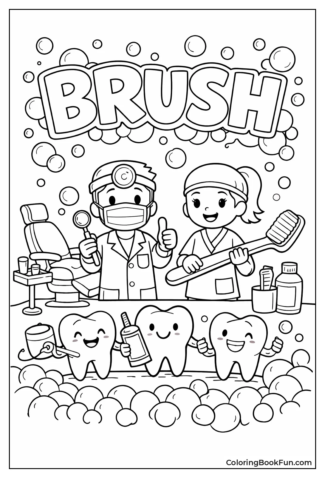 Bubble Letters Say Brush