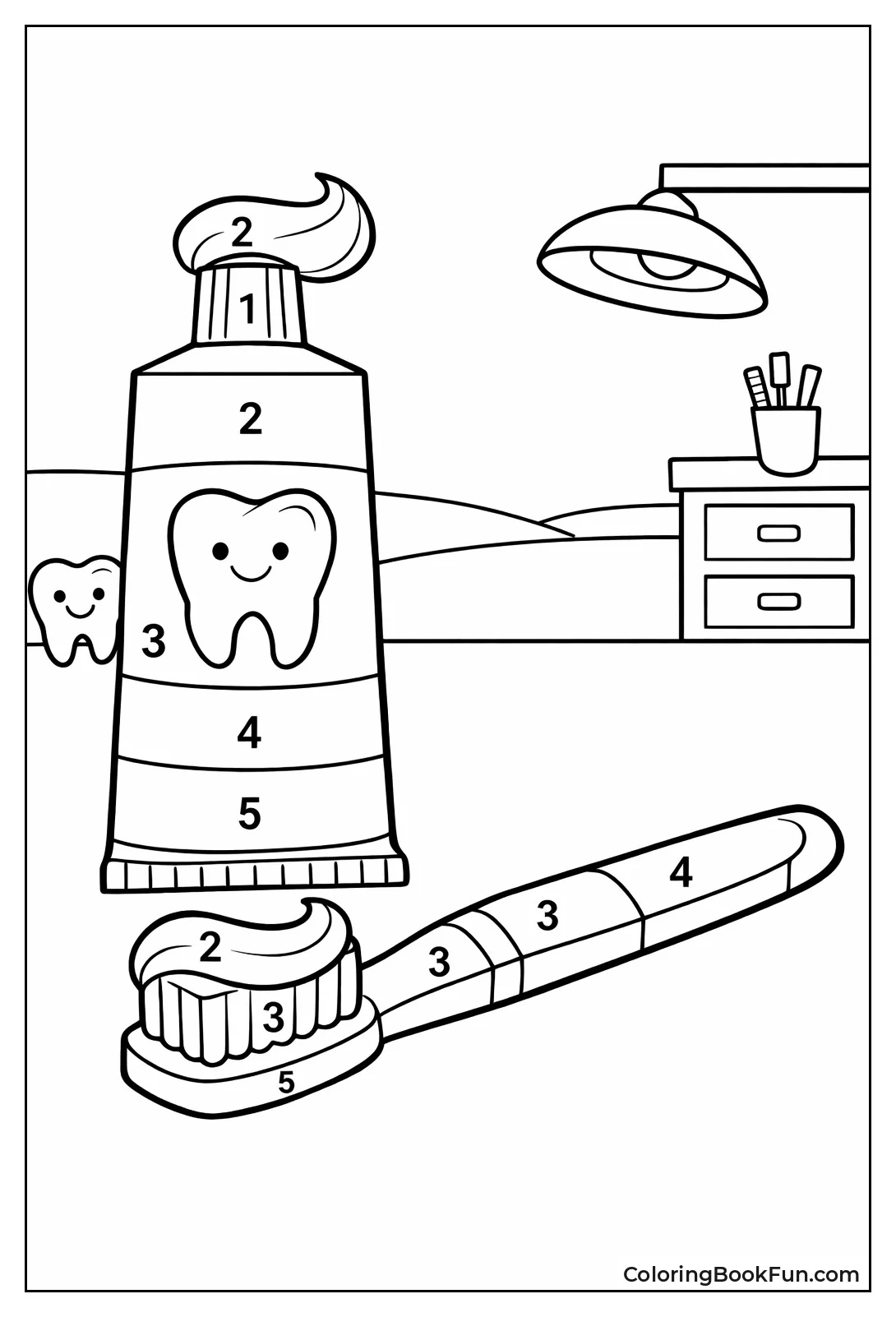 Numbered Toothpaste and Brush