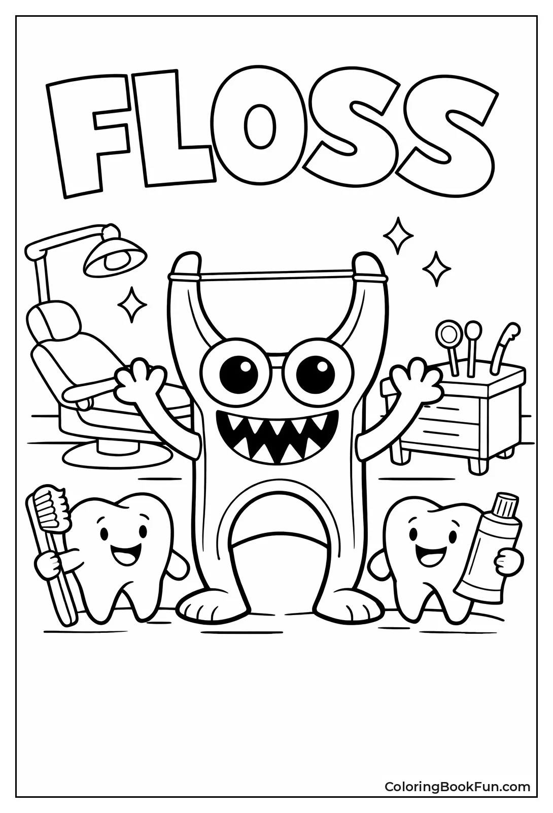 Floss Pick as Monster