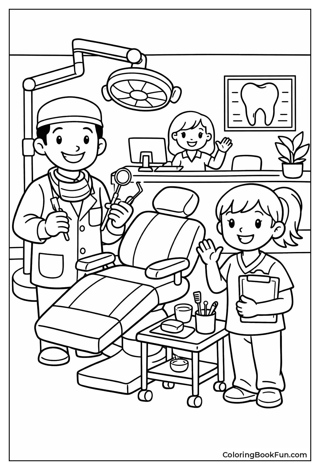 Friendly Dentist Office Scene