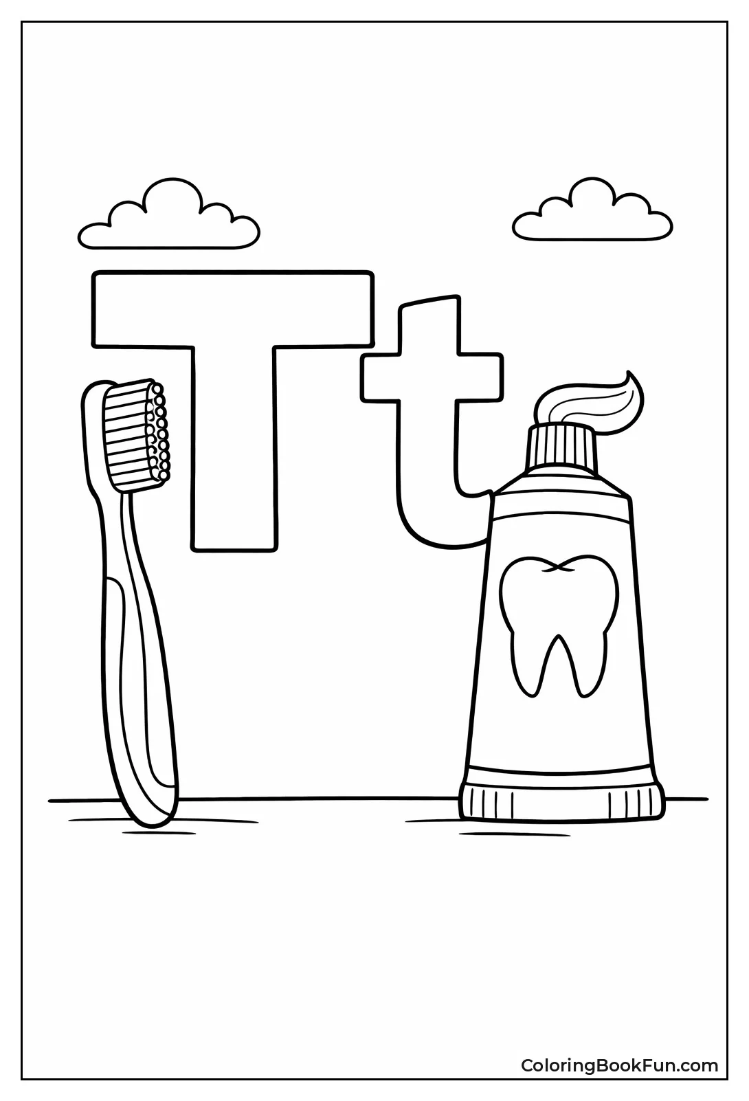 T with Toothbrush Picture