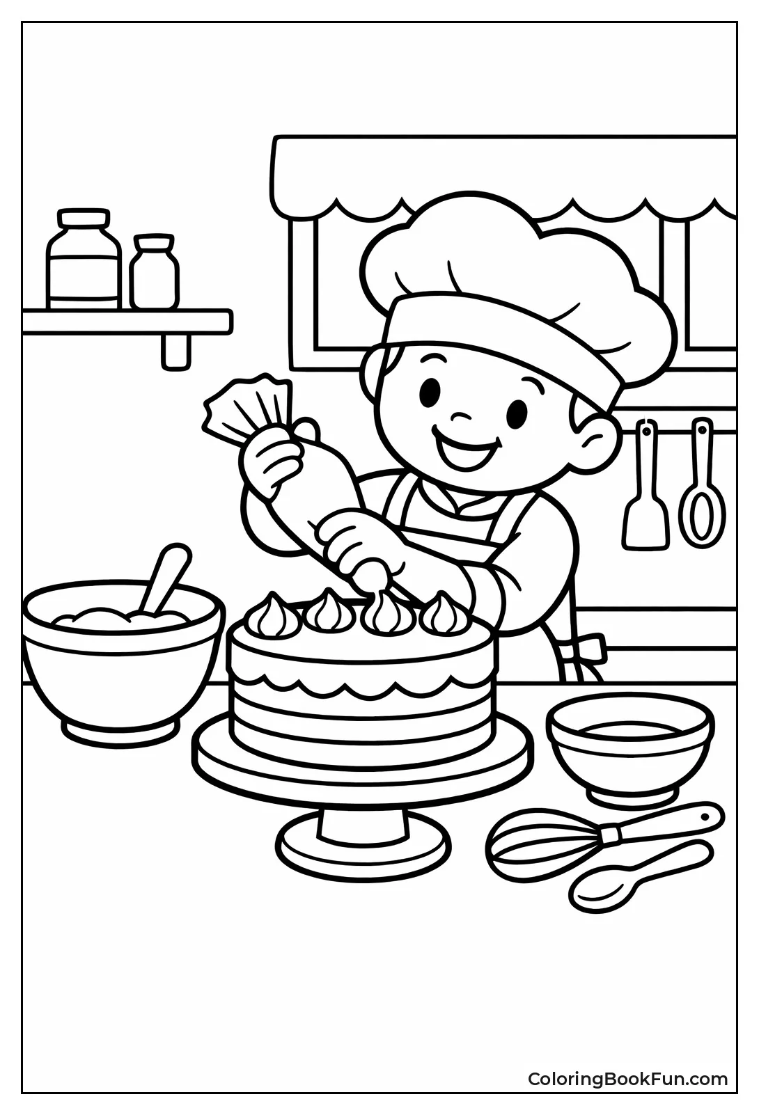 Baker Frosting Tall Cake