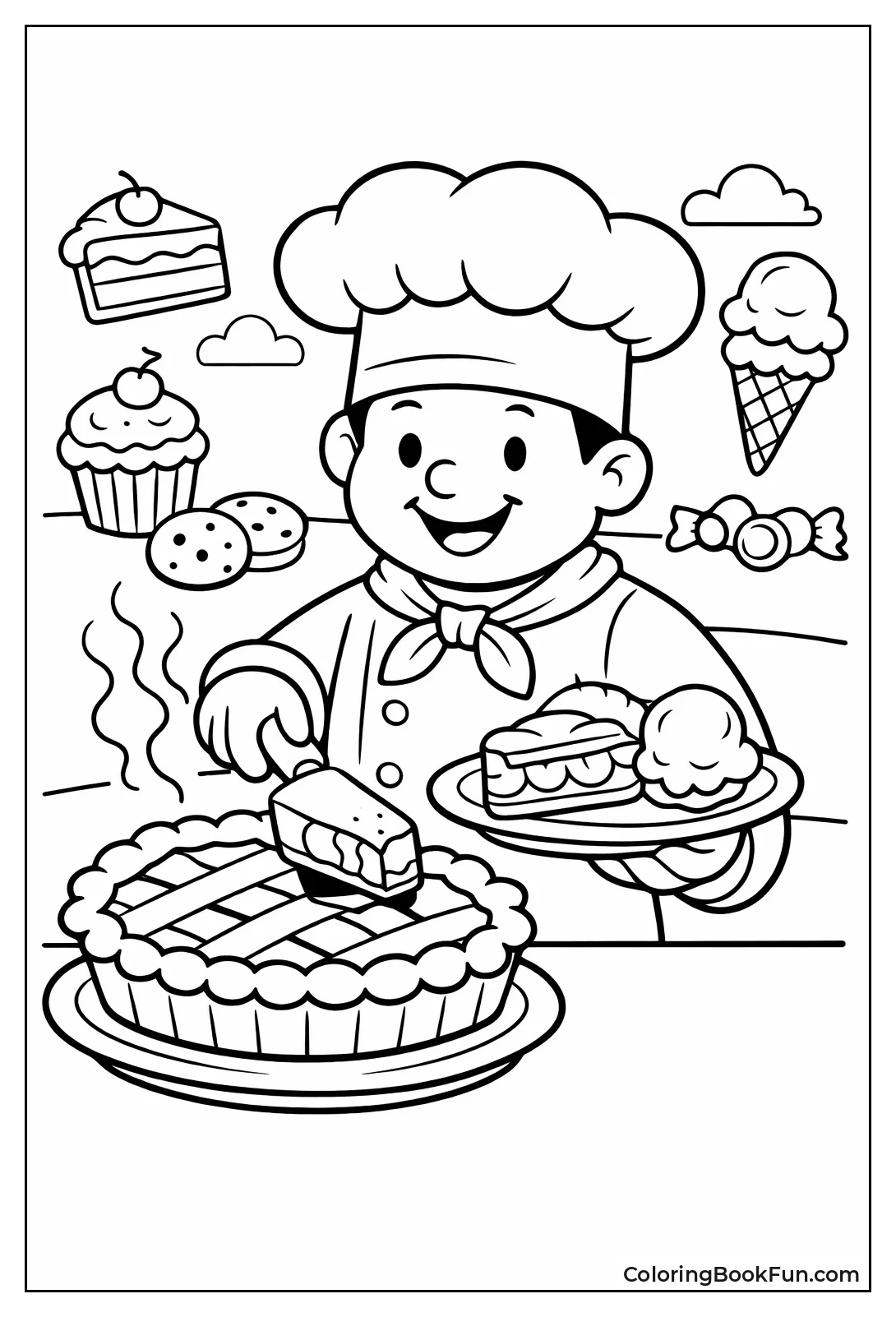 Chef Serving Warm Pie