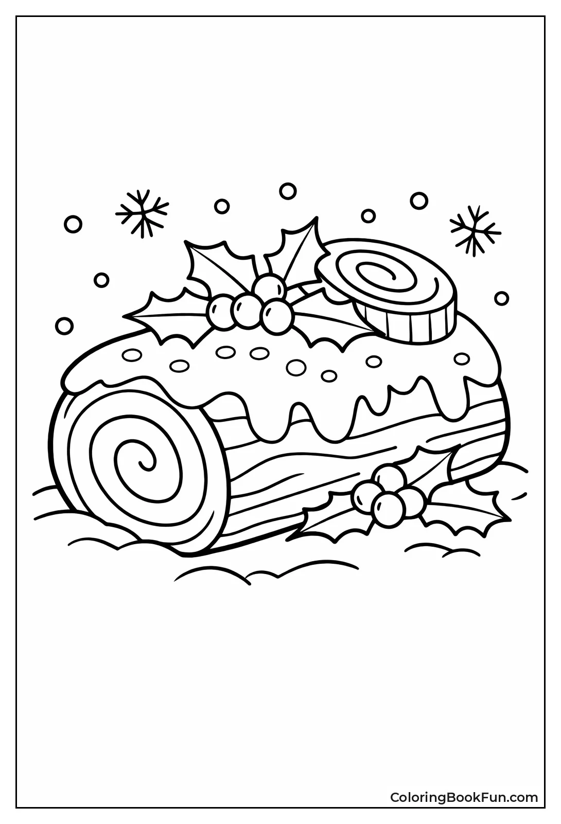 Festive Yule Log Cake