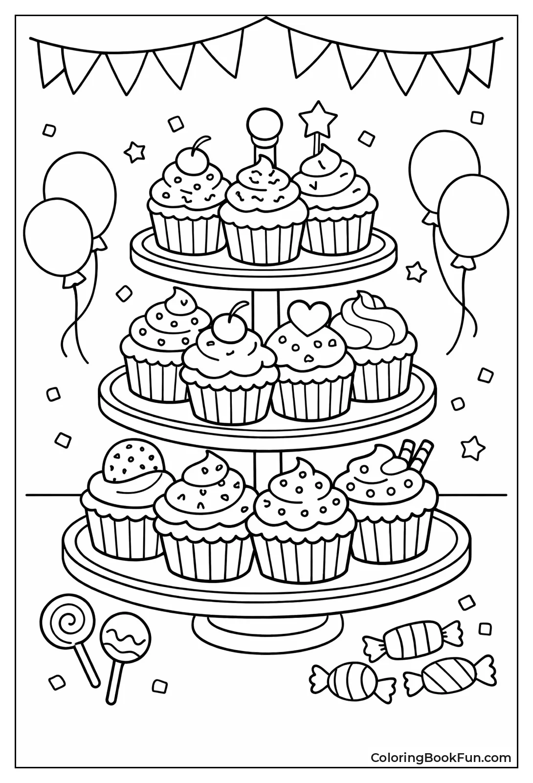 Cupcakes on Tiered Stand