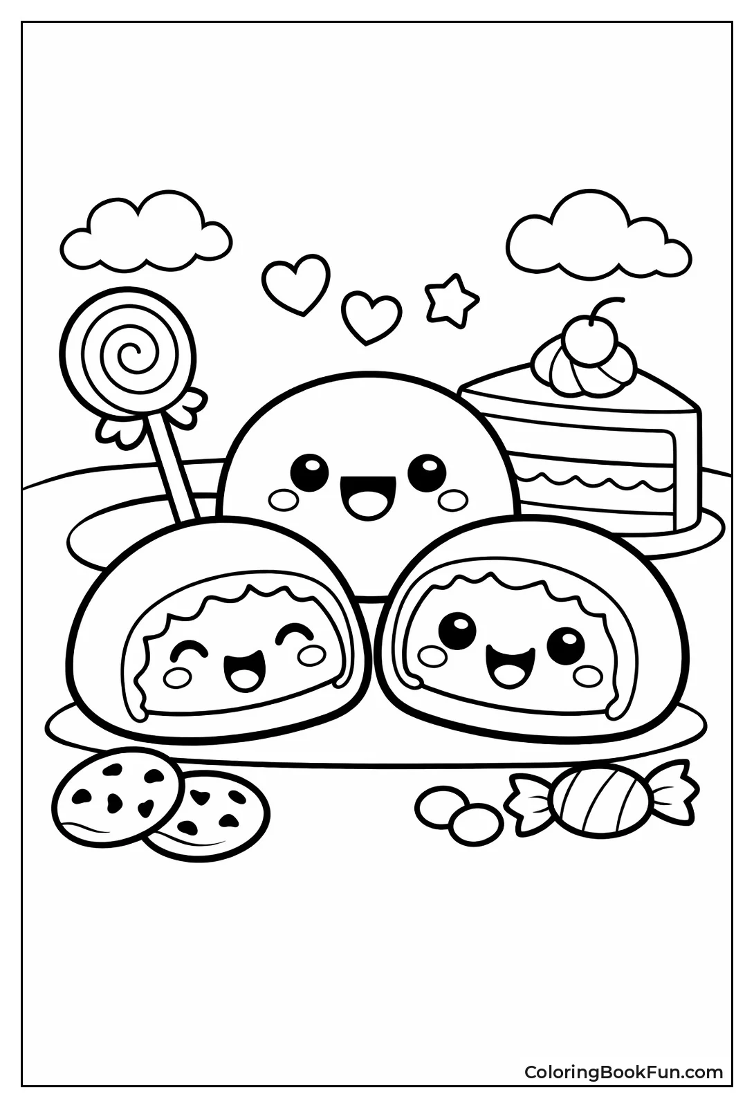 Kawaii Mochi with Faces