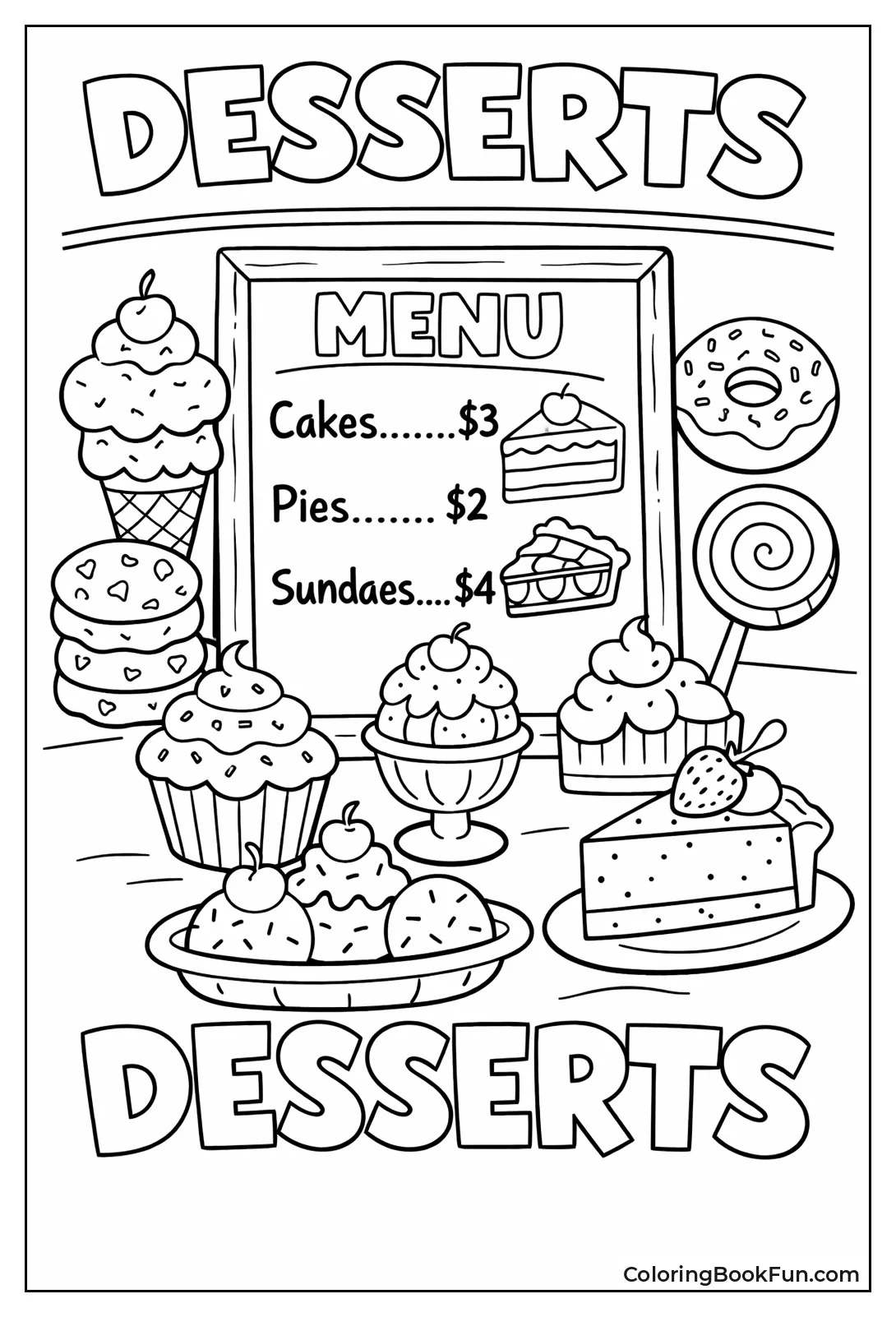 Chalkboard Dessert Menu
