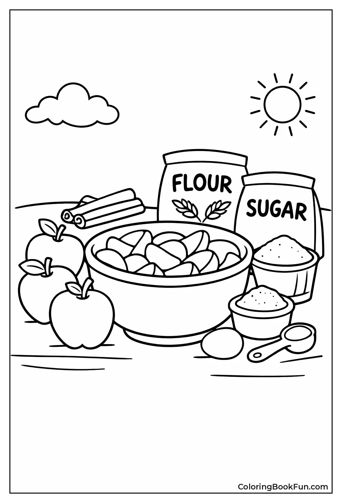 Apple Pie Ingredients Bowl