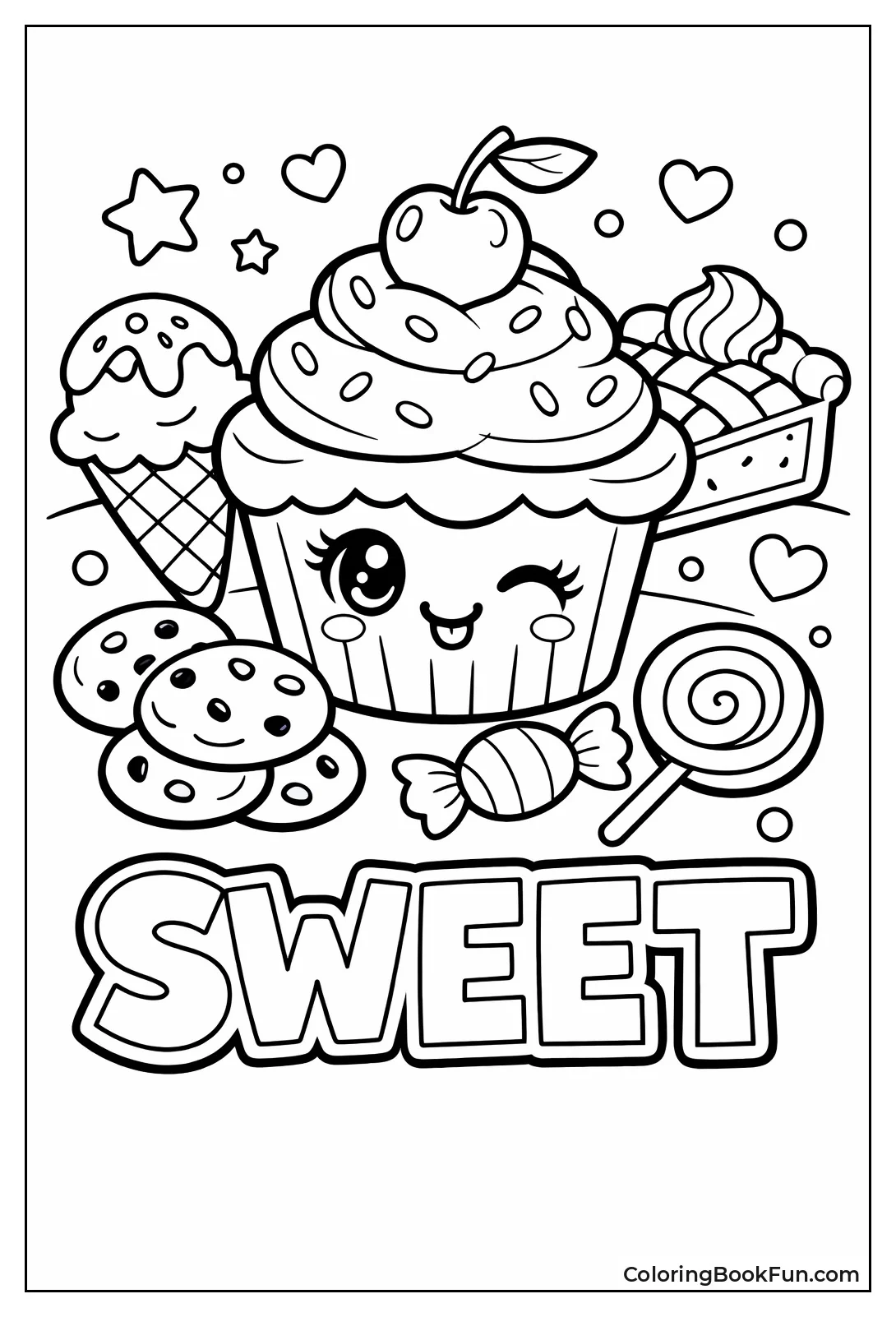 Winking Kawaii Cupcake