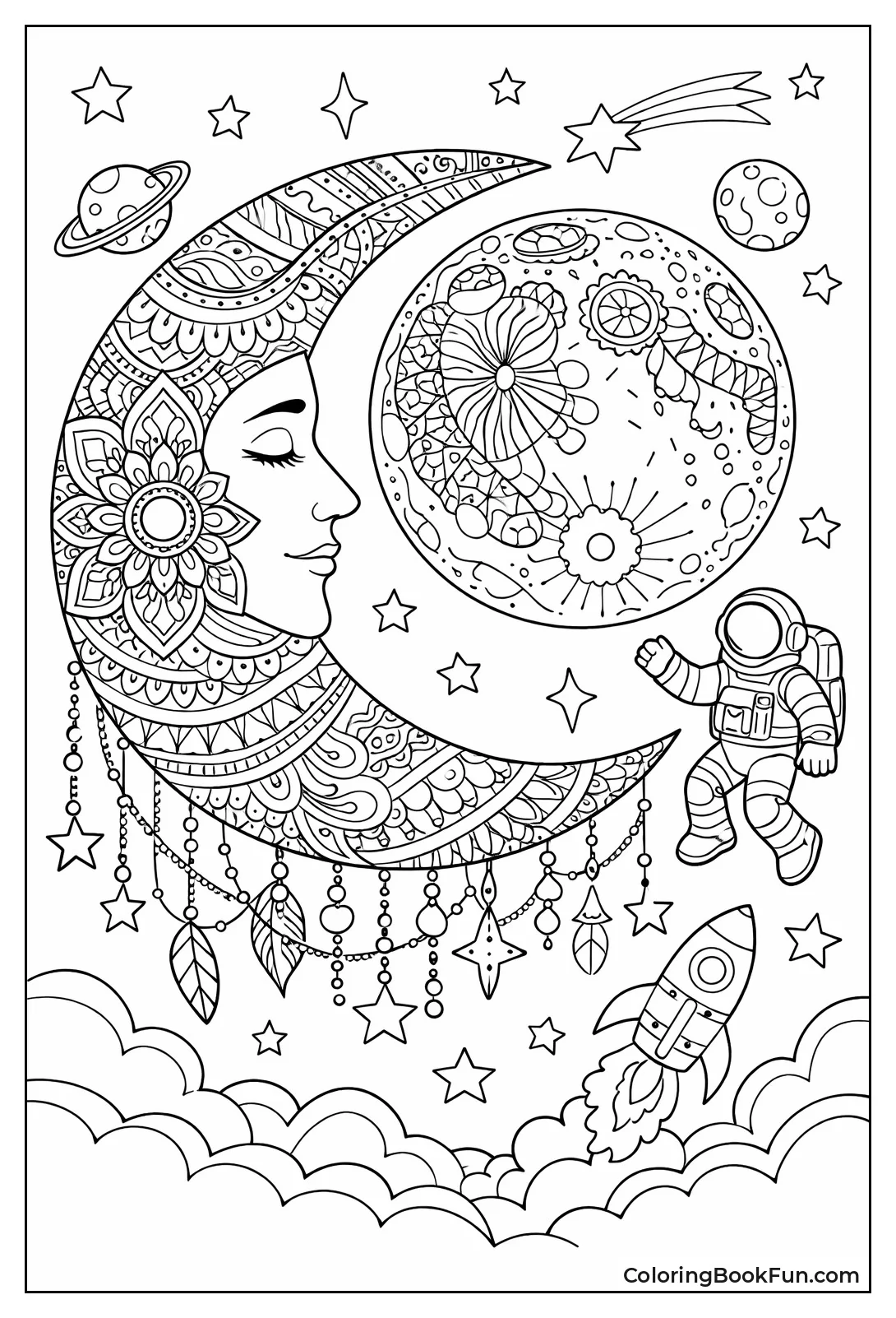 Detailed Moon for Adults