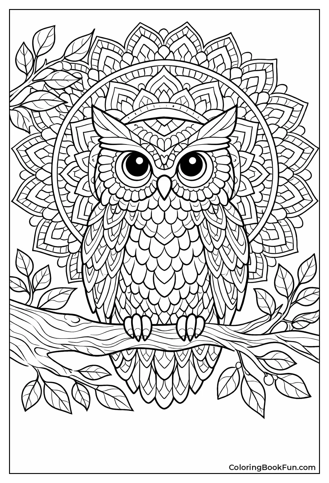 Detailed Owl on Branch