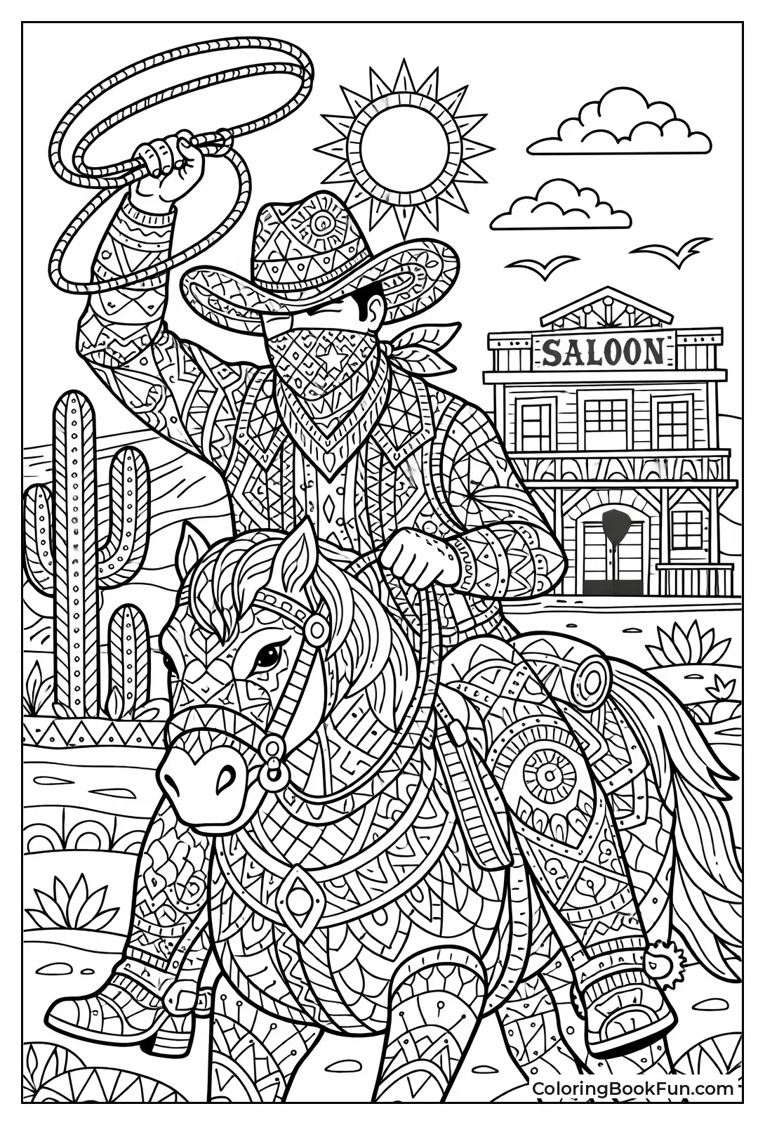 Intricate Cowboy Mandala Design