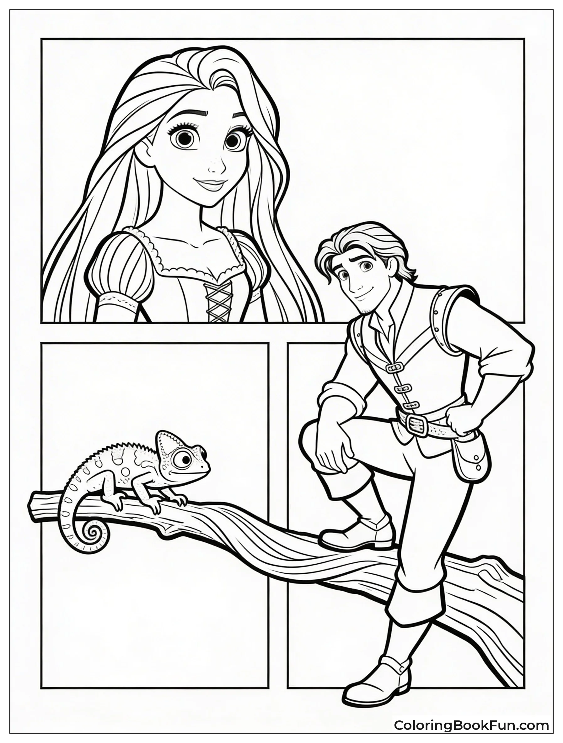 Intricate Rapunzel and Flynn Art