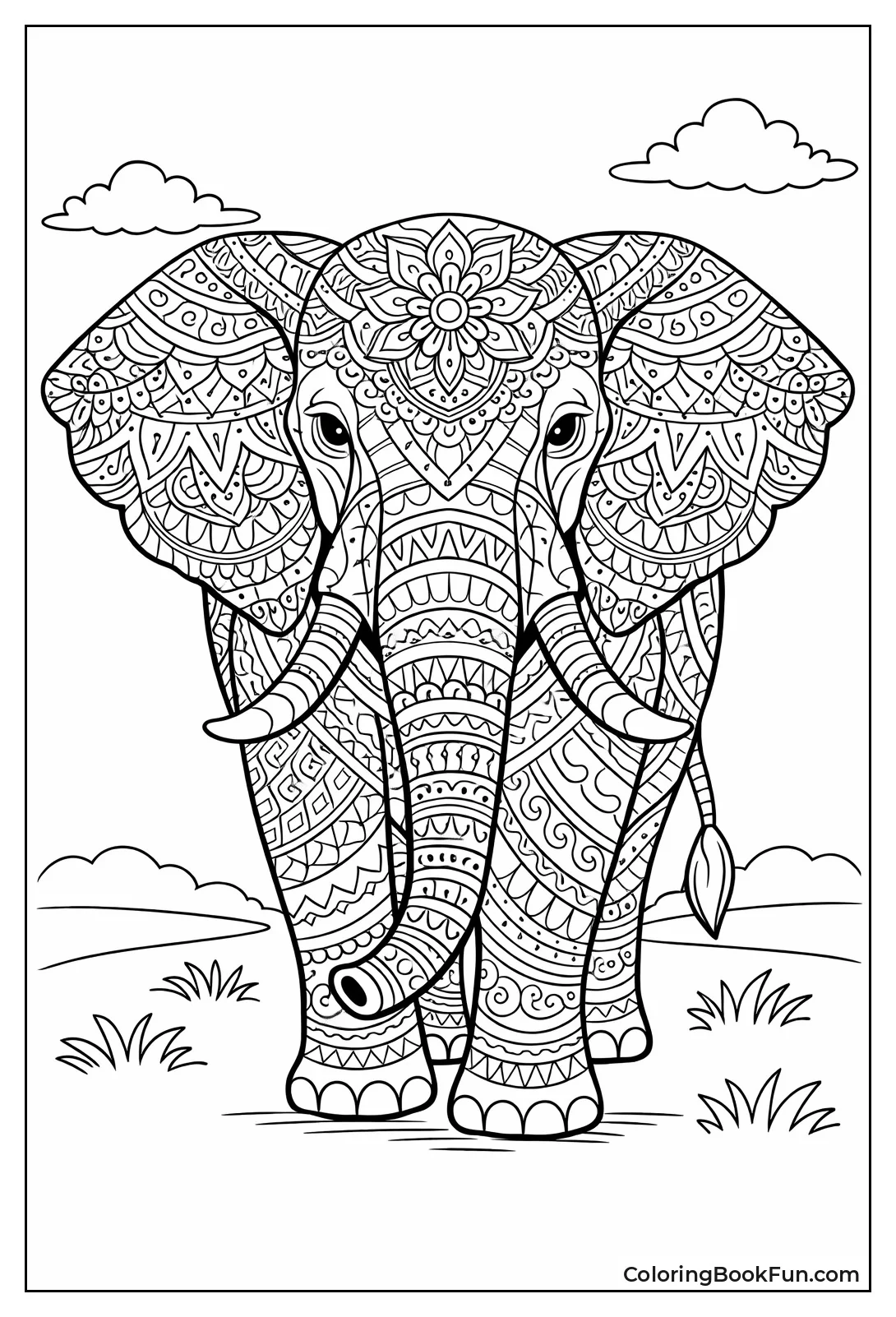 Intricate Detailed Elephant Portrait