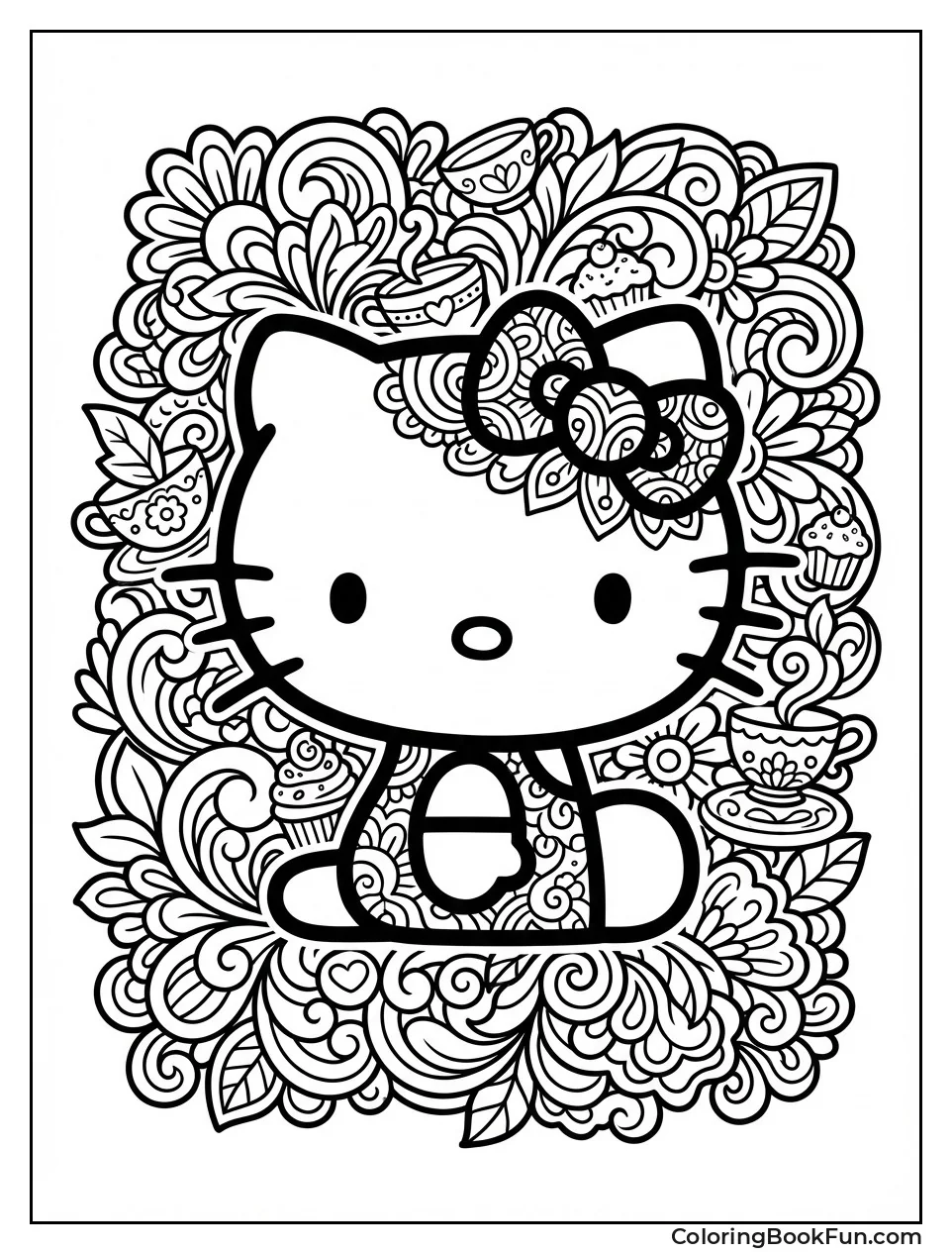 Intricate Kitty Pattern Design