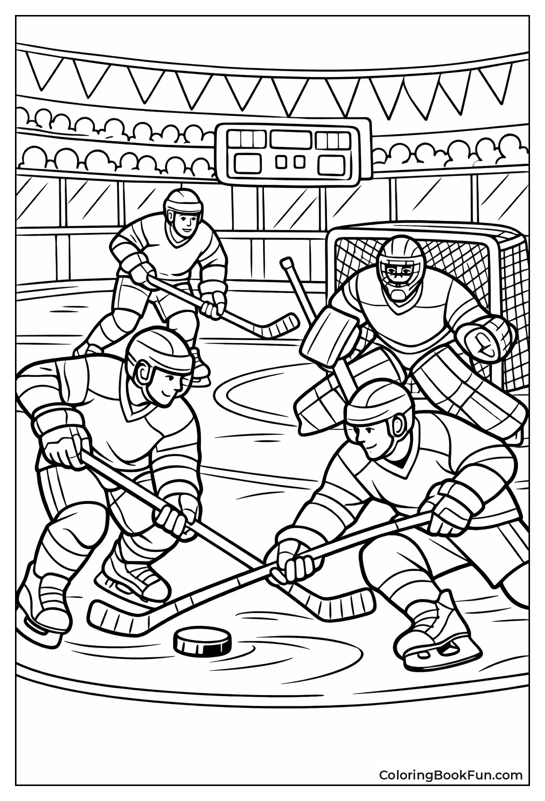 Busy Hockey Game Scene