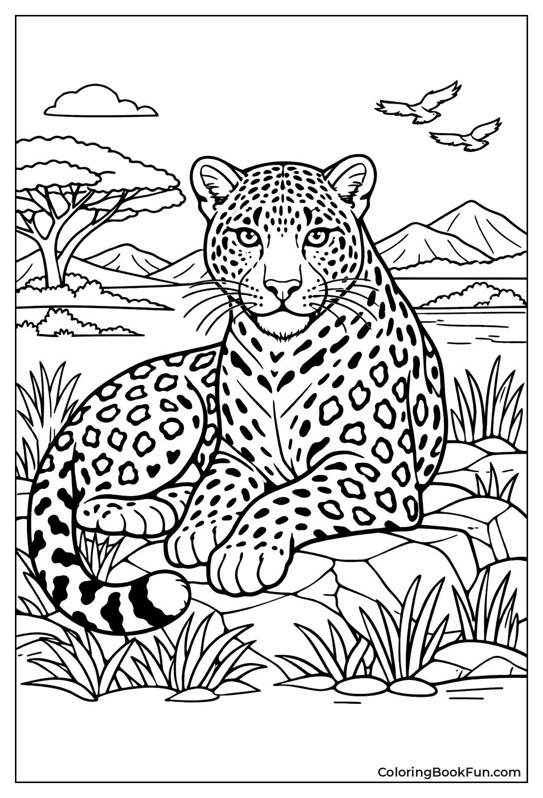 Detailed Leopard Shows Fur Patterns