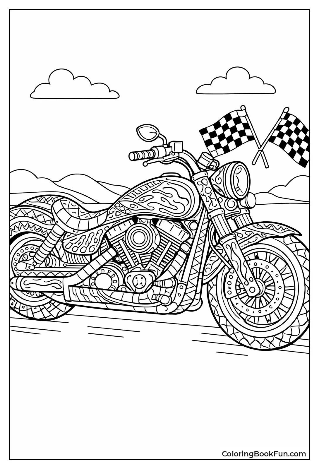 Intricate Engine Pattern Bikes