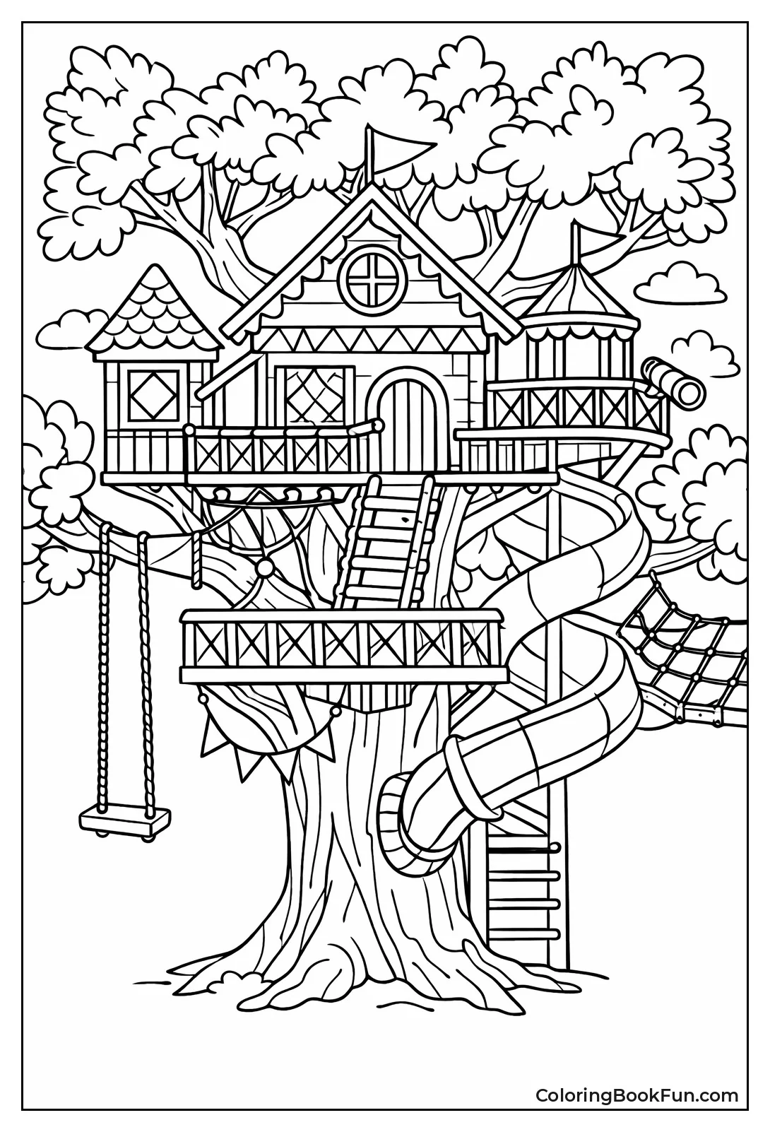 Patterned Treehouse in Leaves