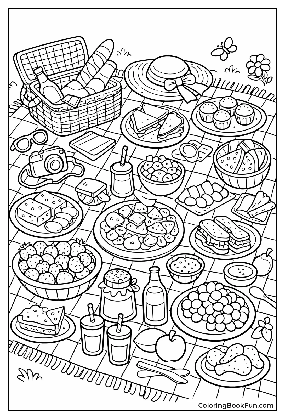 Lavish Picnic Spread on Blanket