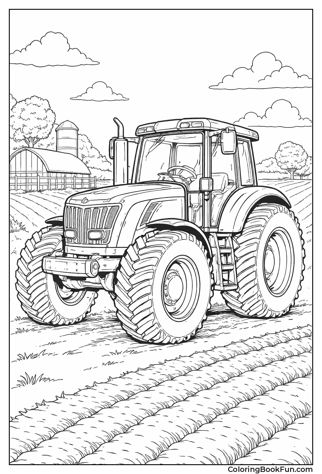 Detailed Realistic Farm Tractor