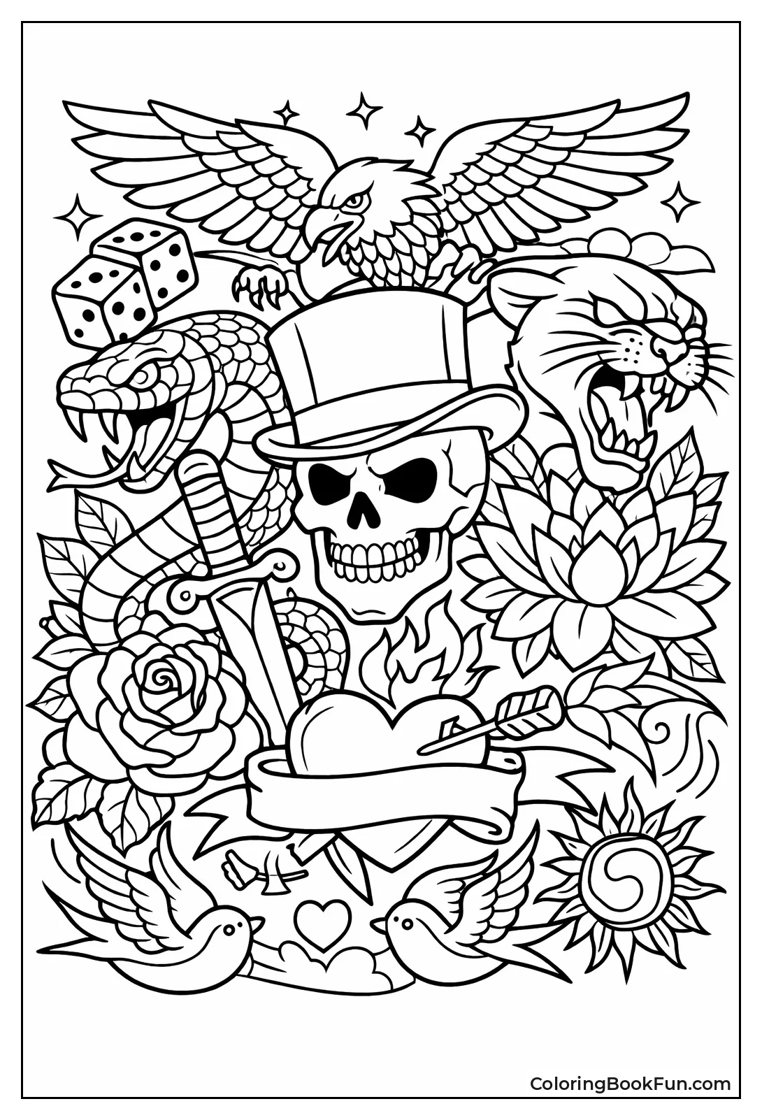 Layered Detailed Tattoo Compositions